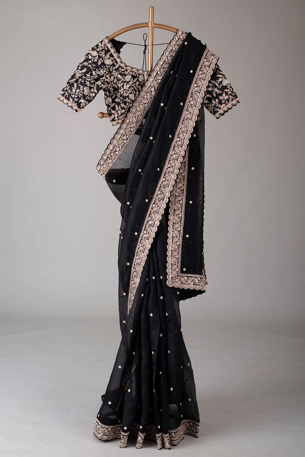 Royal Luxe Heavy Tibby Silk Saree with Thread & Sequin Work and Designer Banglory Silk Blouse