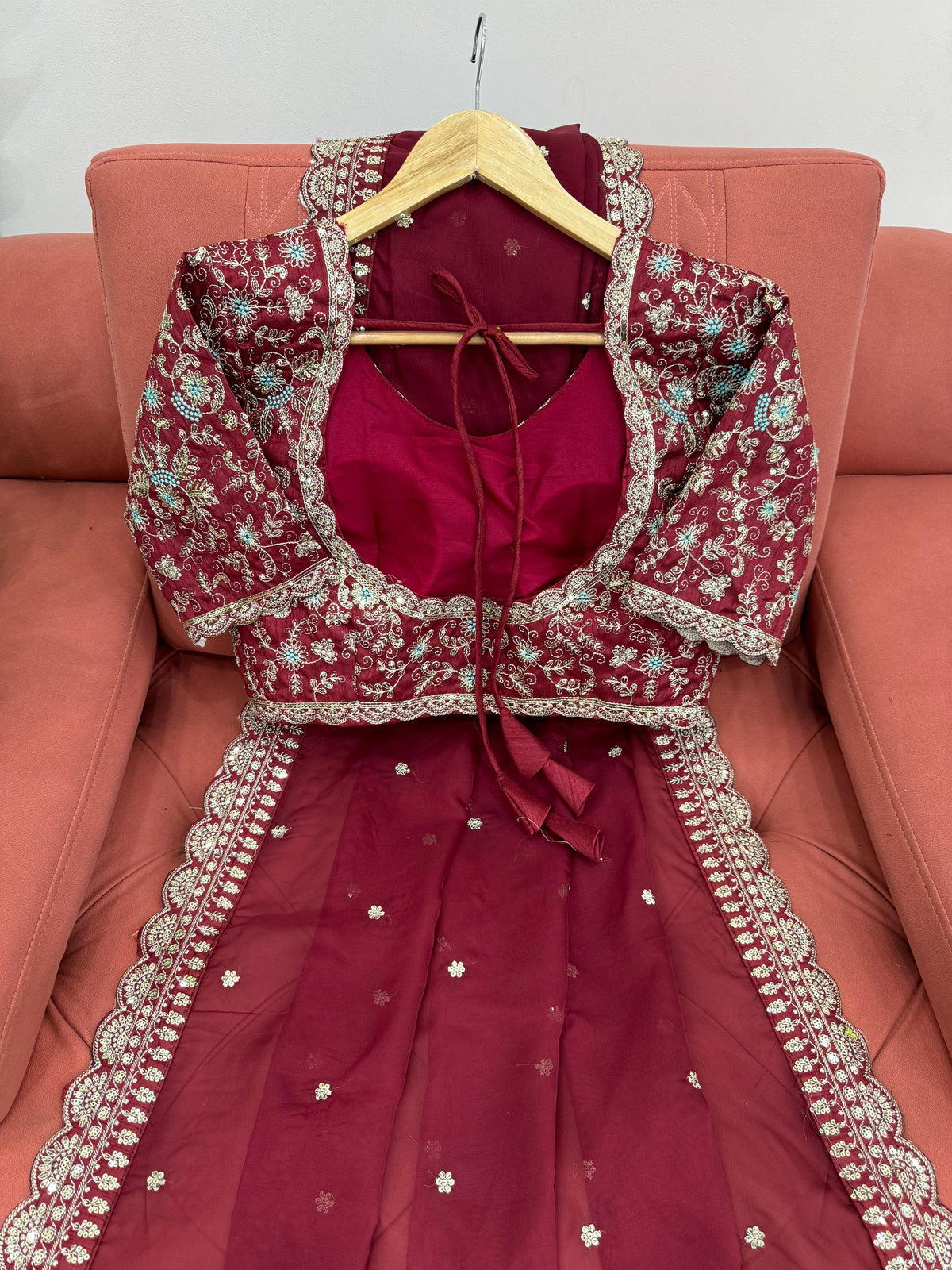 Royal Luxe Heavy Tibby Silk Saree with Thread & Sequin Work and Designer Banglory Silk Blouse