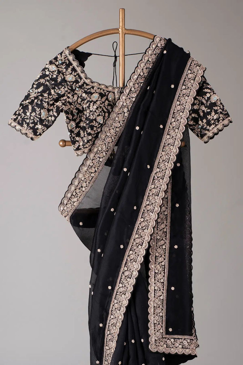 Royal Luxe Heavy Tibby Silk Saree with Thread & Sequin Work and Designer Banglory Silk Blouse