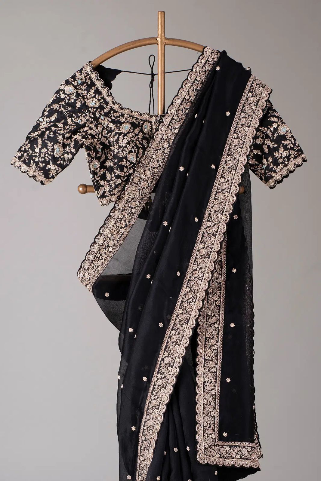 Royal Luxe Heavy Tibby Silk Saree with Thread & Sequin Work and Designer Banglory Silk Blouse