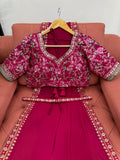Glamorous Georgette Elegance Faux Georgette Saree with Thread & Sequin Work, Designer Blouse & Kamar Belt