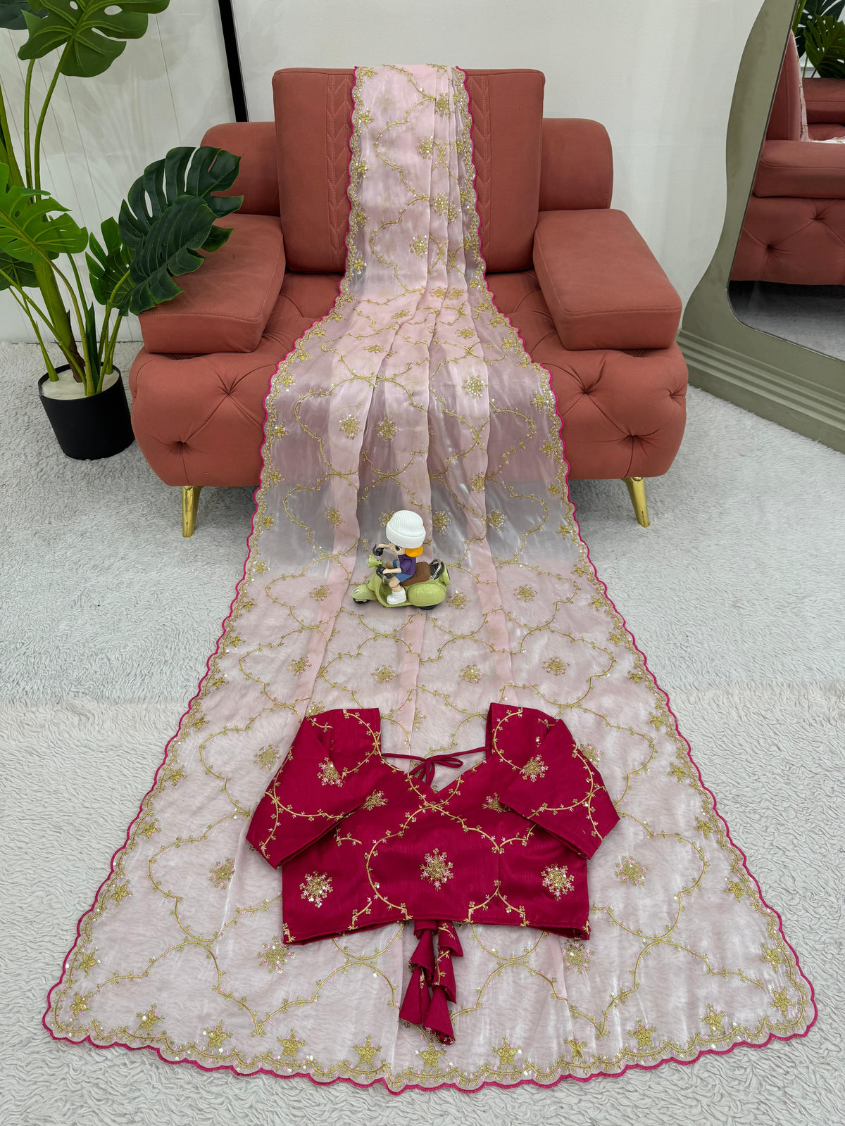 Heavy Zimmy Choo Designer Saree with Thread & Sequin Work