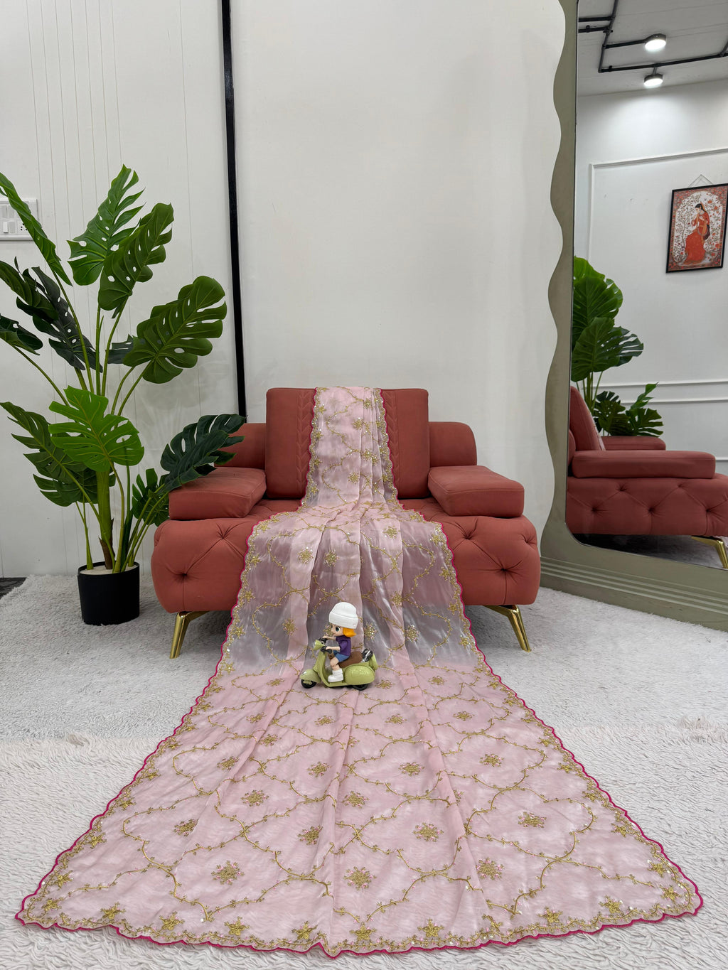 Heavy Zimmy Choo Designer Saree with Thread & Sequin Work
