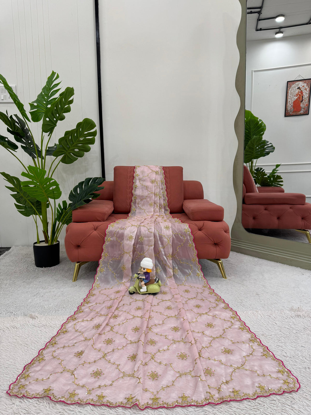 Heavy Zimmy Choo Designer Saree with Thread & Sequin Work