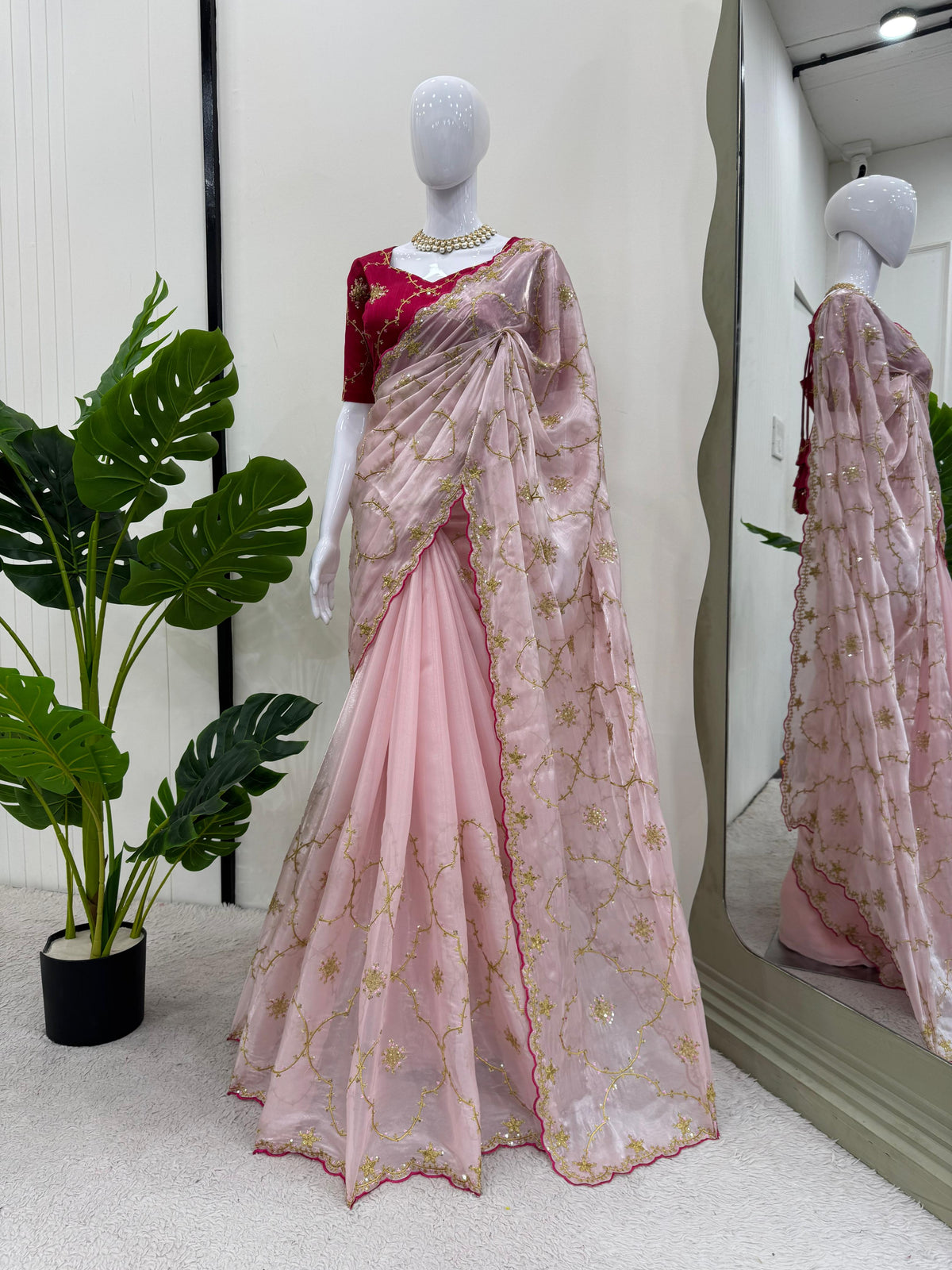 Heavy Zimmy Choo Designer Saree with Thread & Sequin Work