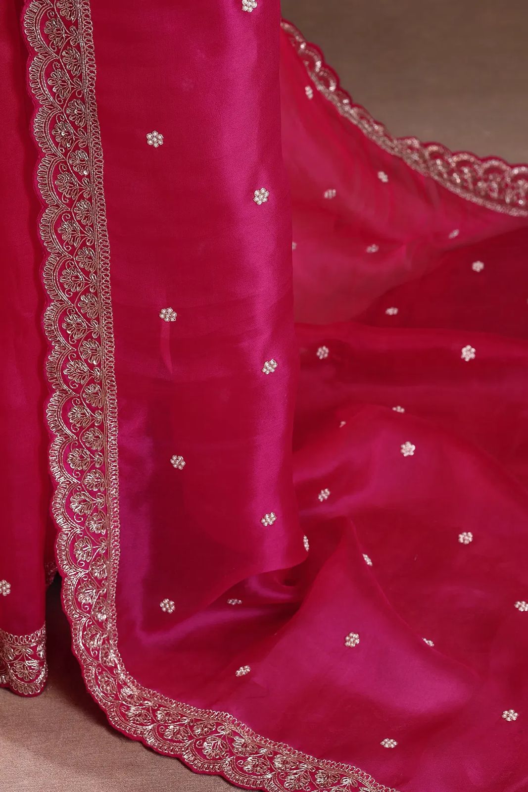 Tibby Silk Saree with Refined Thread & Sequin Embroidery