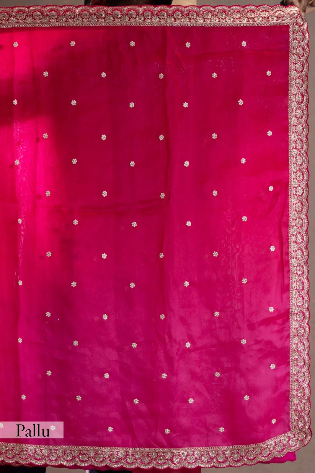 Tibby Silk Saree with Refined Thread & Sequin Embroidery