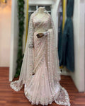 Soft Net Designer Saree with Thread & Sequin Work, Lace Blouse & Dupatta