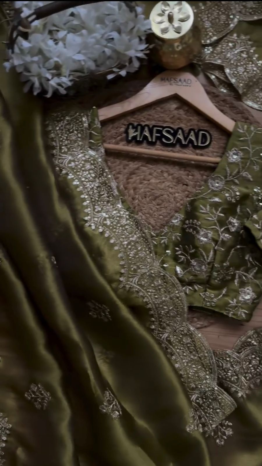 Jimmy Choo Designer Saree with Thread & Sequin Embroidery and Matching Blouse