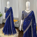 Fendy Silk Saree with Heavy Beads, Thread & Sequin Work  Front & Back Blouse