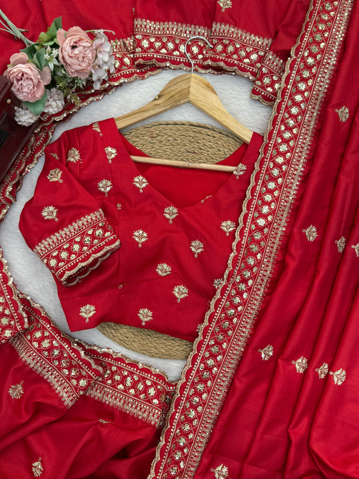 Jalpari Silk Saree with Elegant Thread & Sequin Embroidery