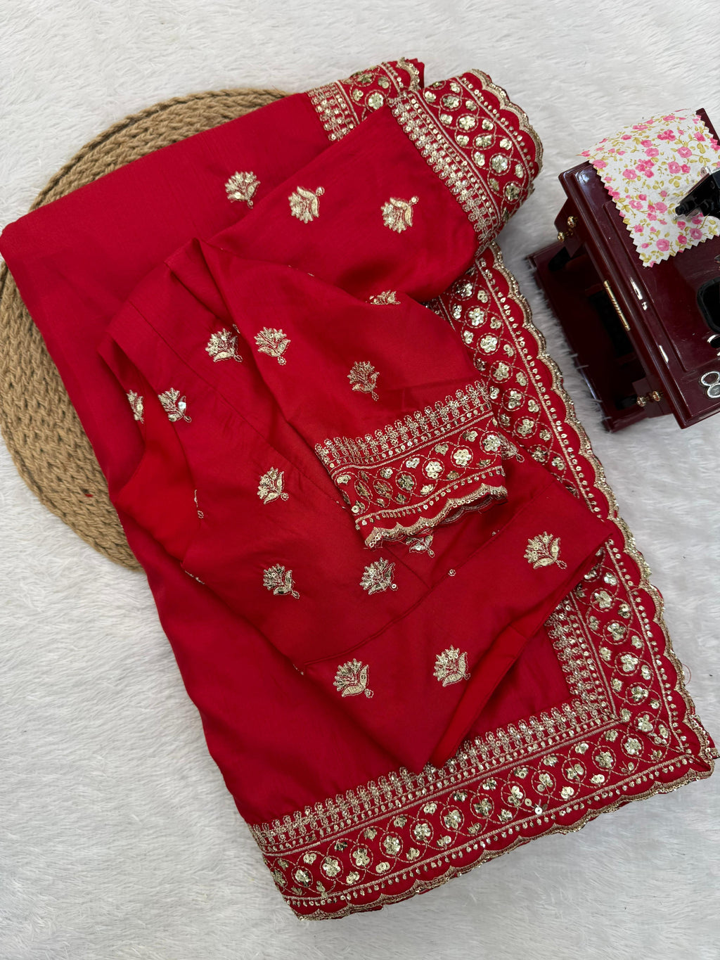 Jalpari Silk Saree with Elegant Thread & Sequin Embroidery