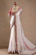 Tibby Silk Saree with Thread & Sequin Work and Mono Banglory Blouse