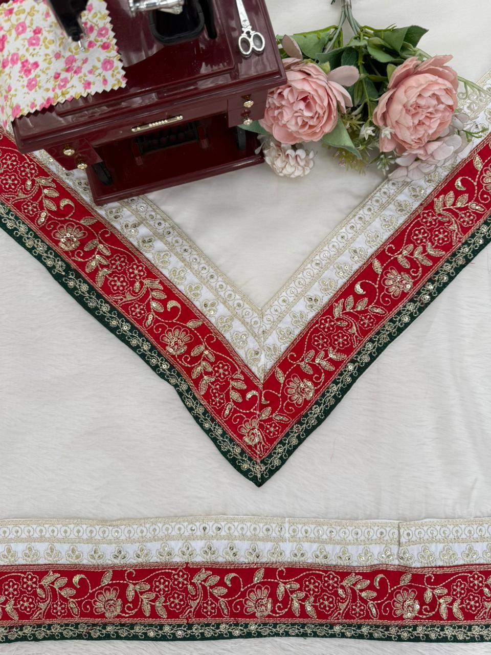 Tibby Silk Saree with Thread & Sequin Work and Mono Banglory Blouse