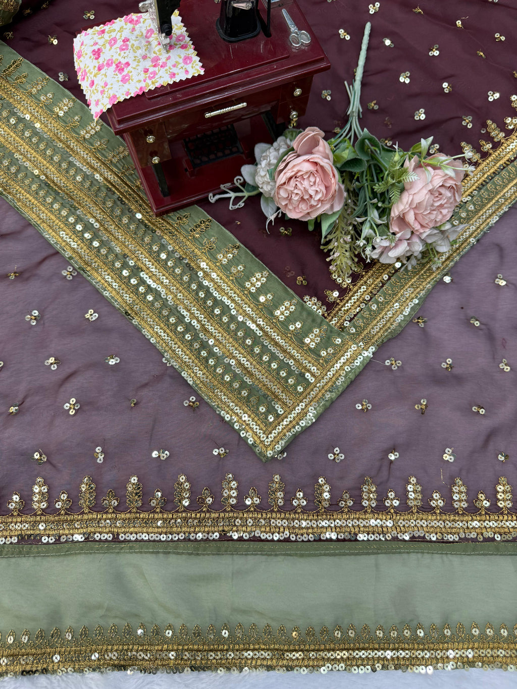 Tibby Silk Designer Saree with Sequin Work & Heavy Jalpari Silk Blouse