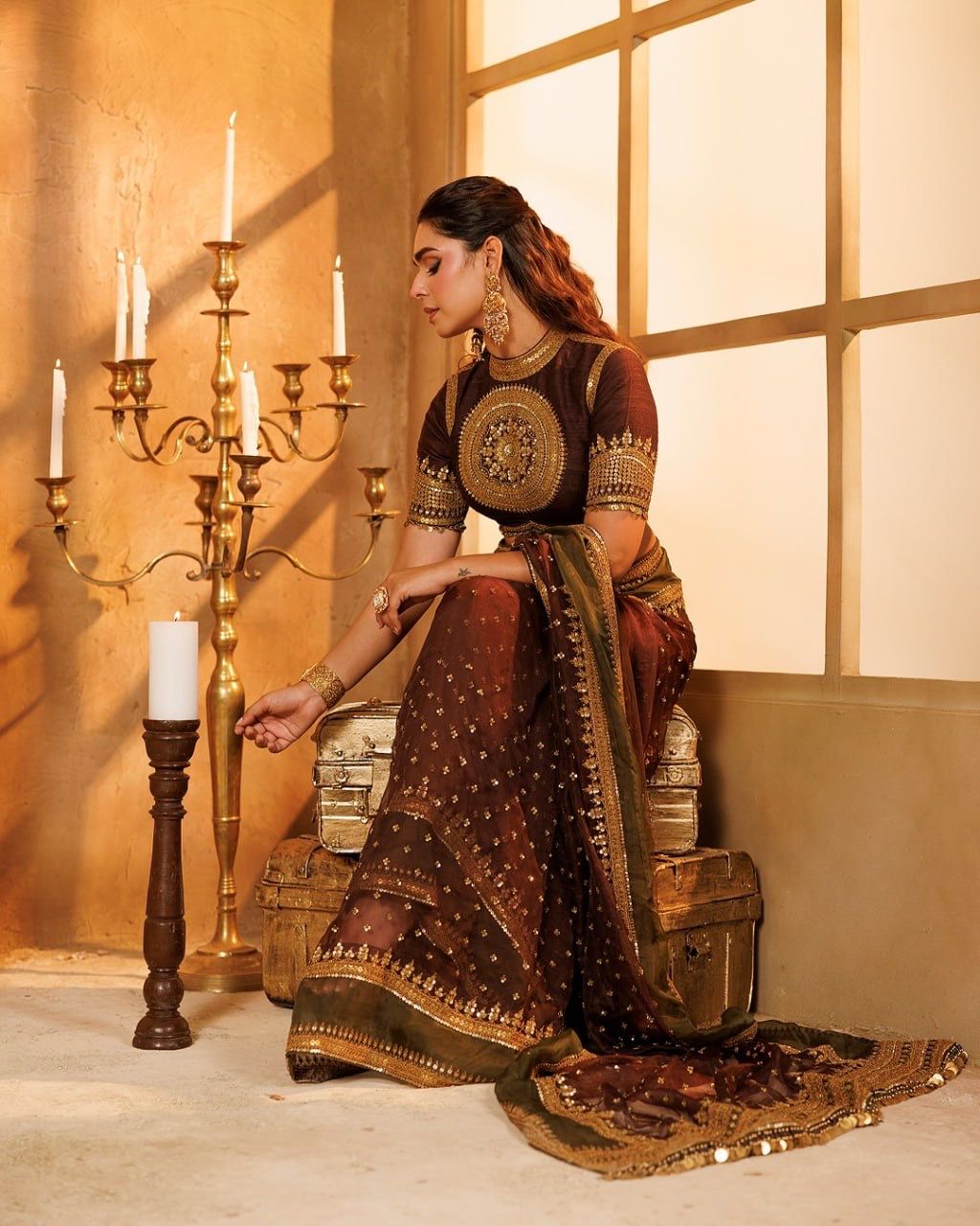 Tibby Silk Designer Saree with Sequin Work & Heavy Jalpari Silk Blouse