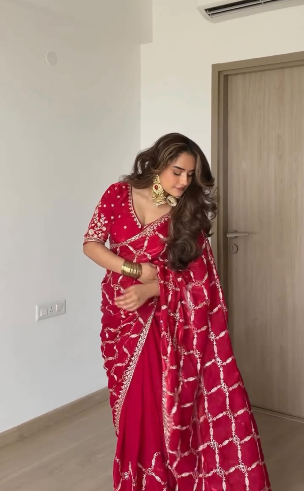 Fendy Silk Designer Saree with Elegant Thread & Sequin Work