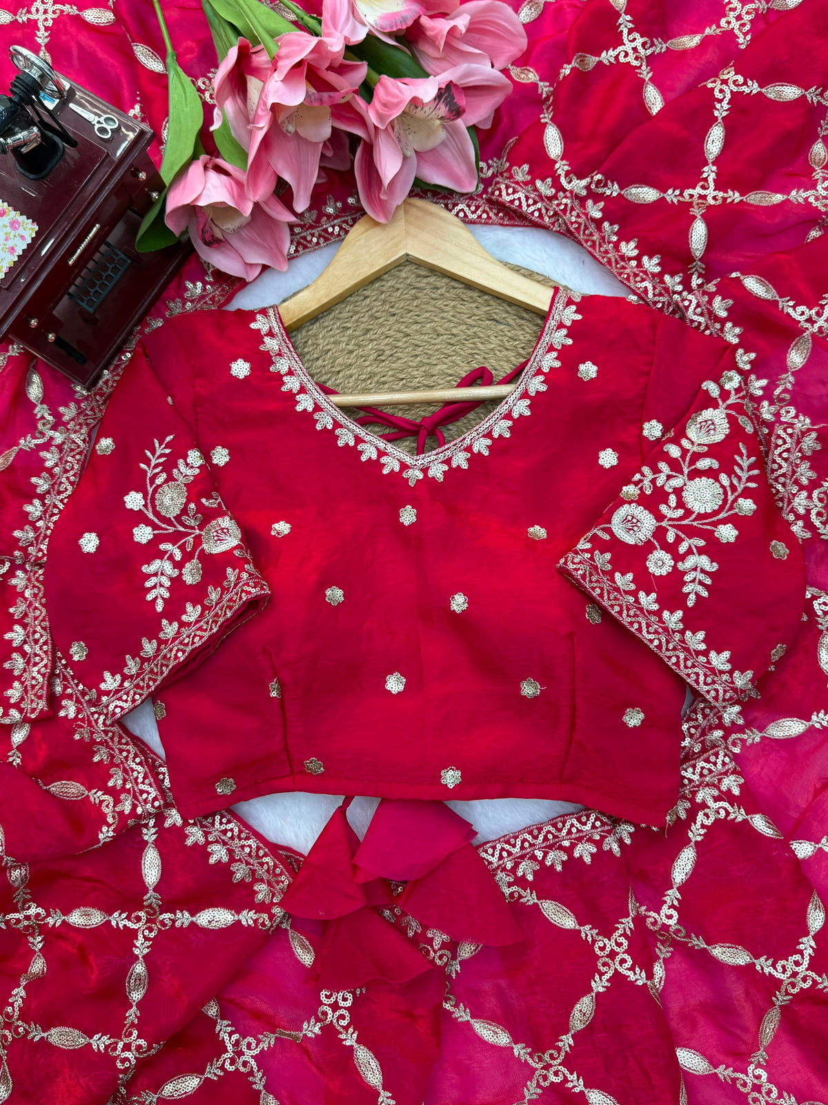 Fendy Silk Designer Saree with Elegant Thread & Sequin Work