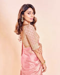 Premium Salsa Silk Saree with Pearl & Heavy Beads Handwork