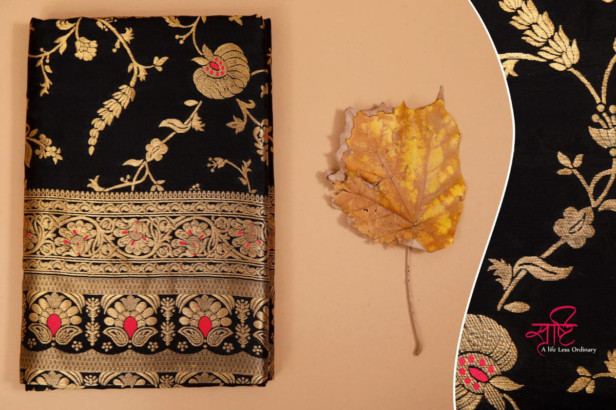 Premium Lichi Silk Saree with Original Gold Zari & Jacquard Work