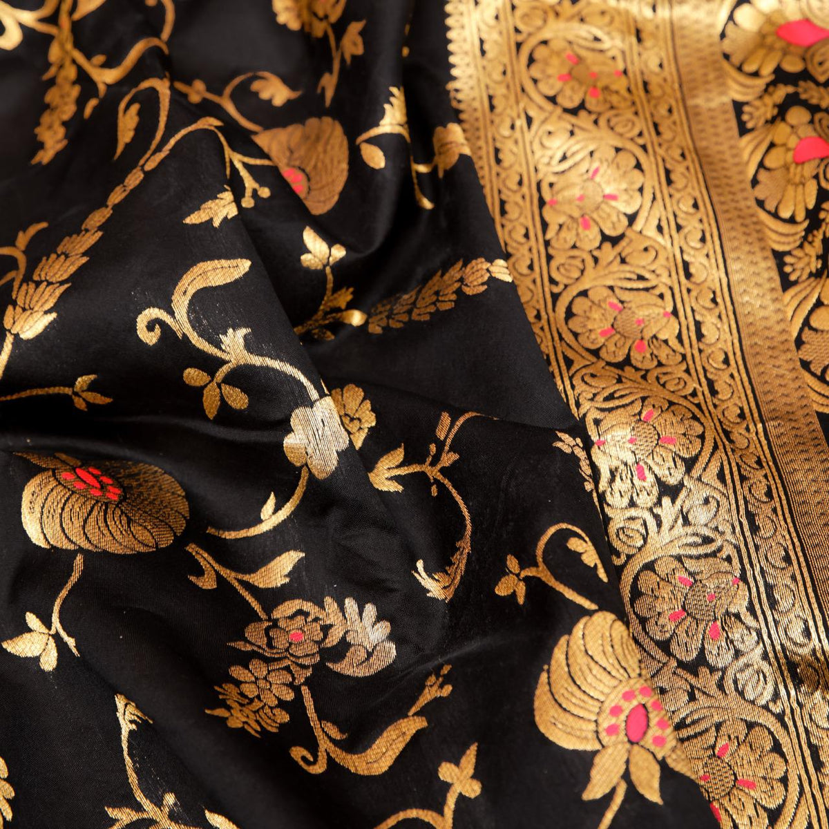 Premium Lichi Silk Saree with Original Gold Zari & Jacquard Work
