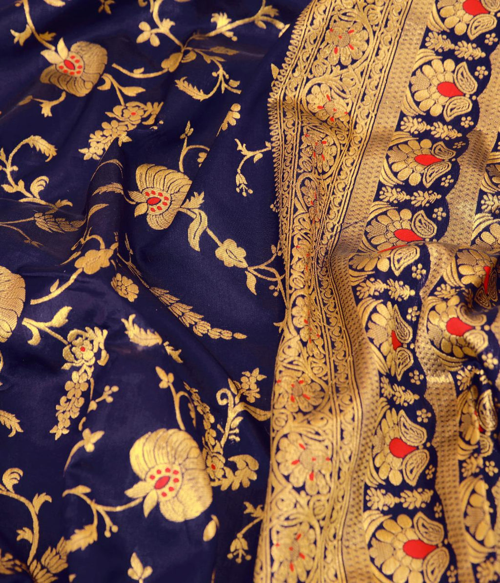 Premium Lichi Silk Saree with Original Gold Zari & Jacquard Work