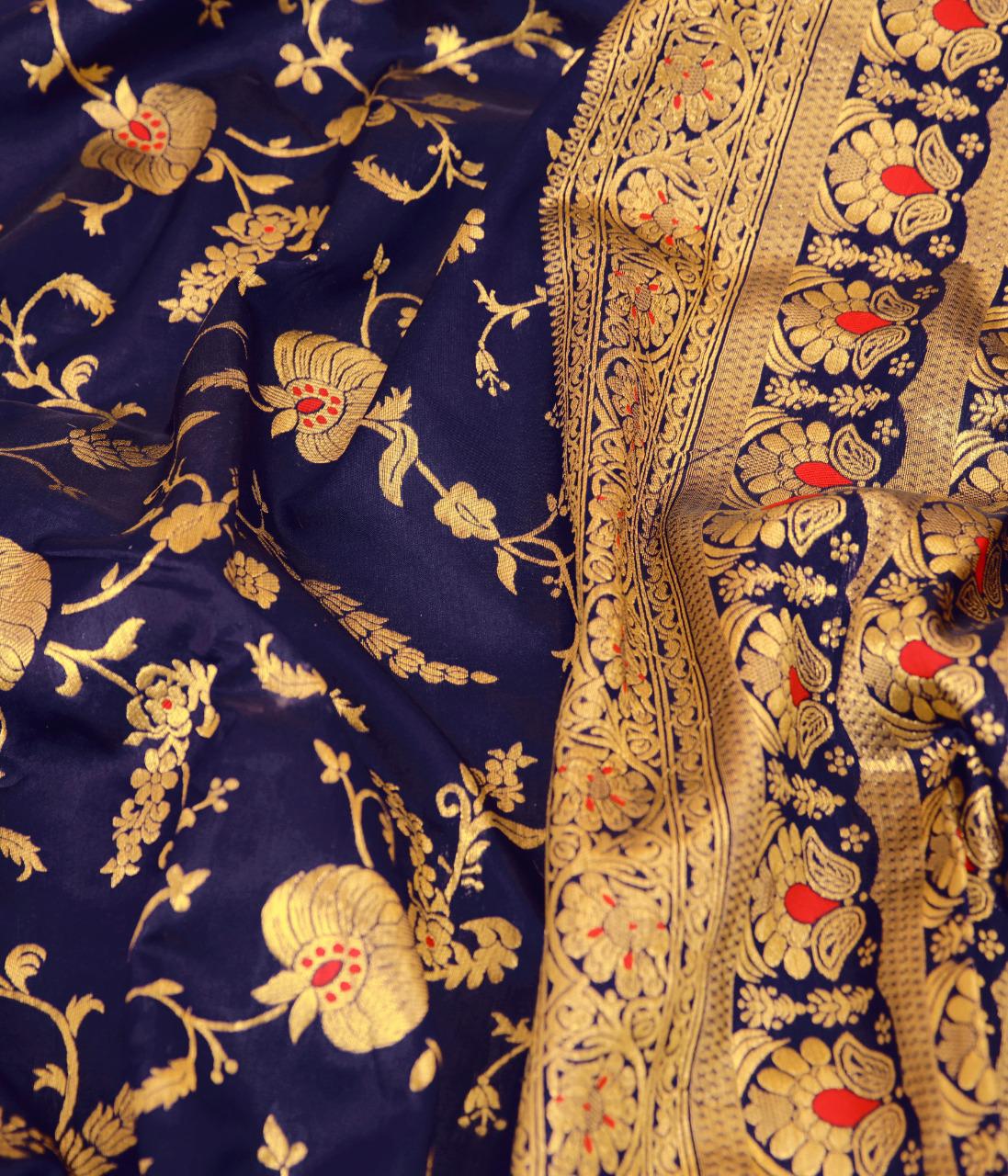 Premium Lichi Silk Saree with Original Gold Zari & Jacquard Work