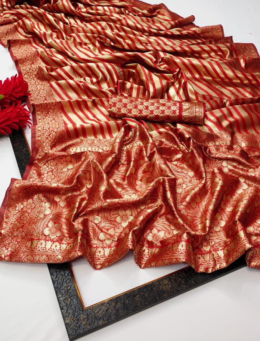 Classic Soft Lichi Silk Saree with Jacquard Pallu & Border