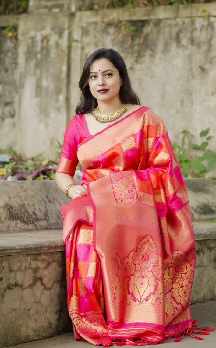Women's Red Soft Printed Saree for Daily Wear