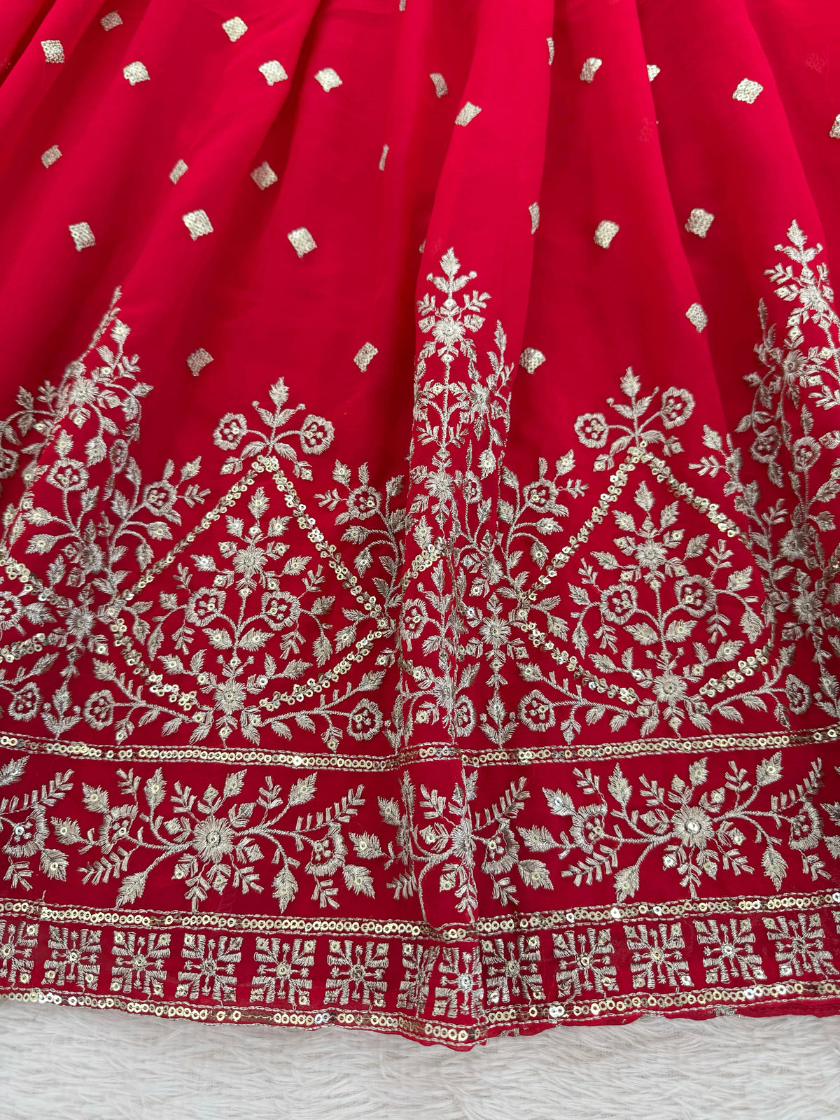 Heavy Faux Georgette Anarkali Suit with Sequin & Thread Embroidery