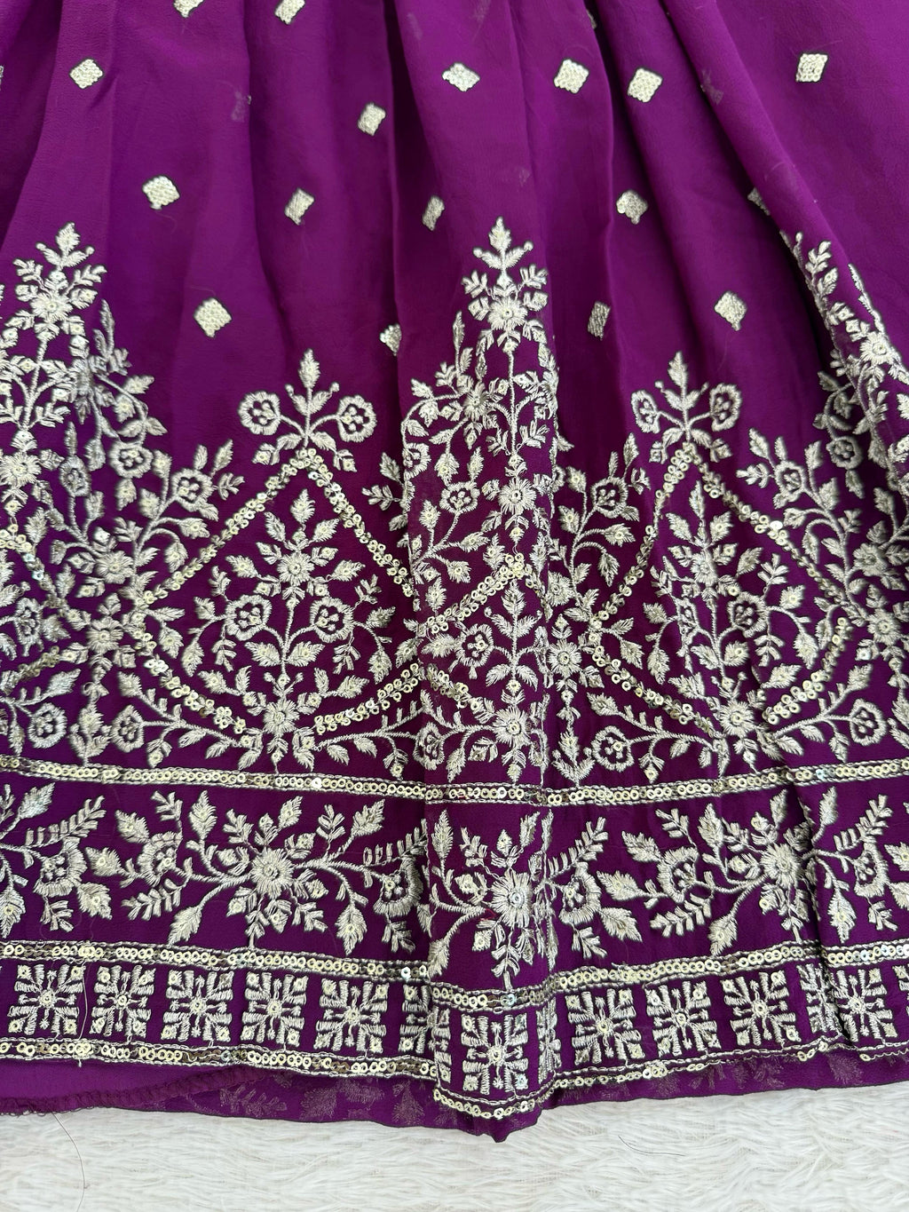 Heavy Faux Georgette Anarkali Suit with Sequin & Thread Embroidery