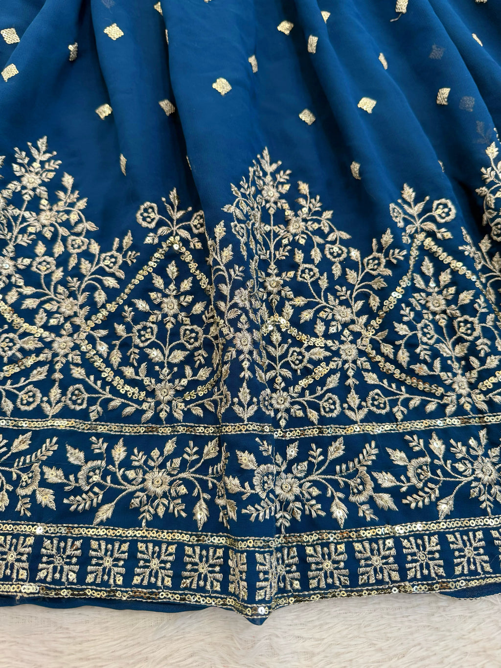 Heavy Faux Georgette Anarkali Suit with Sequin & Thread Embroidery
