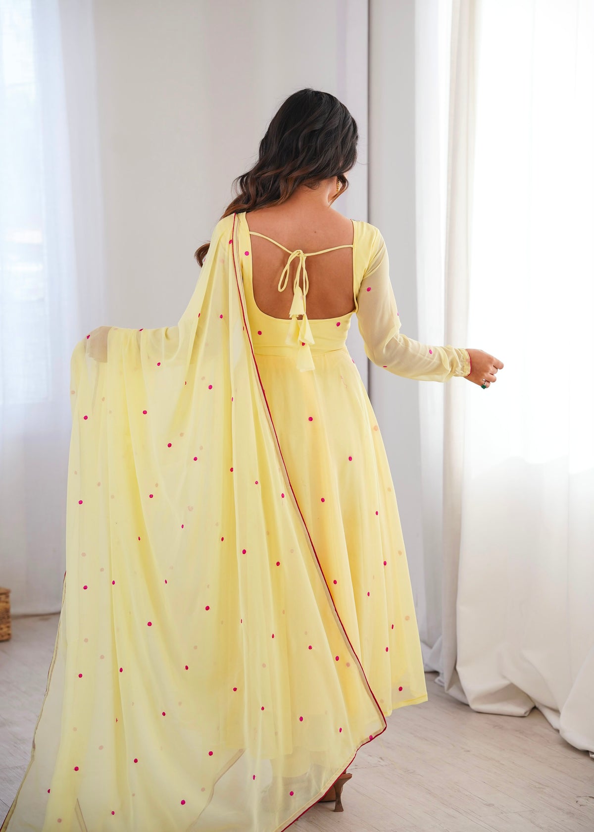 Heavy Faux Georgette Anarkali with 7.1M Flair & Thread Embroidery Dupatta