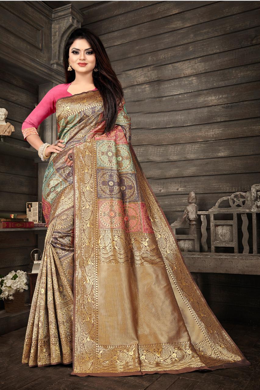 Glamorous Georgette Elegance Faux Georgette Saree with Thread & Sequin Work, Designer Blouse & Kamar Belt