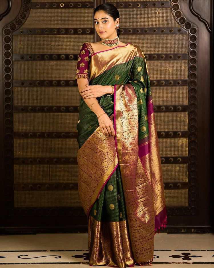 Regal Lichi Jacquard Soft Lichi Silk Saree with Rich Pallu & Exclusive Jacquard Border