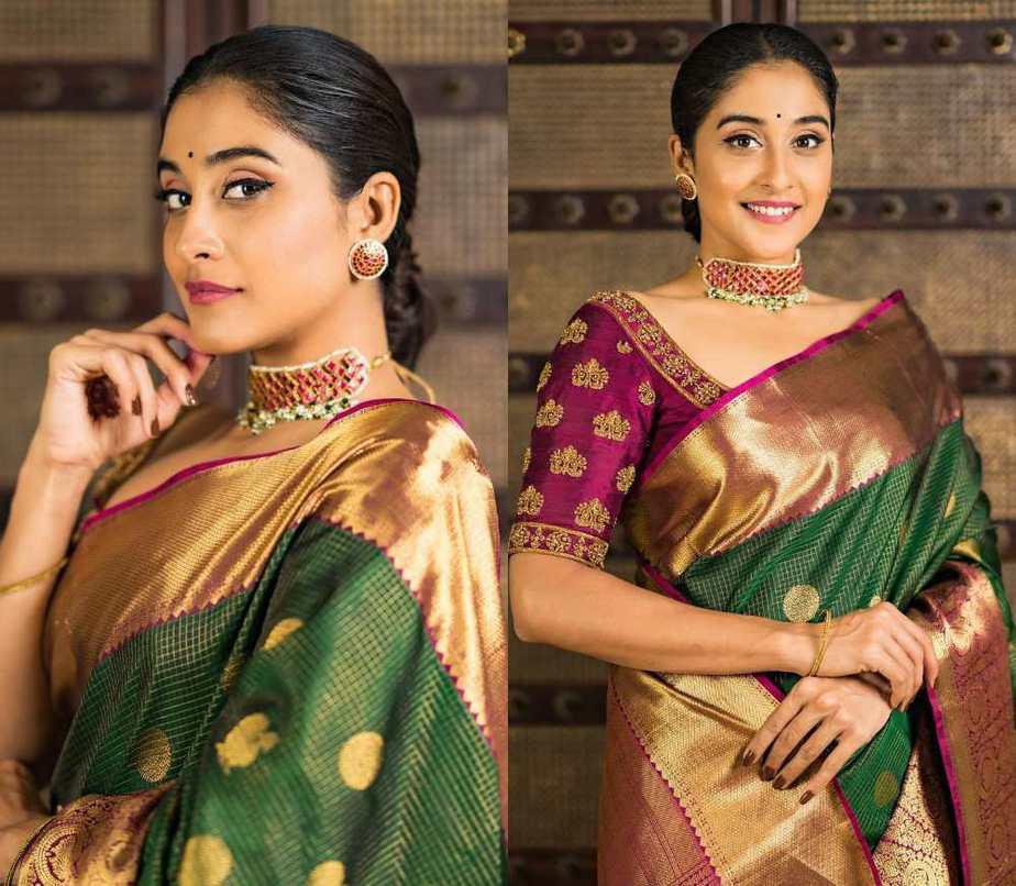 Regal Lichi Jacquard Soft Lichi Silk Saree with Rich Pallu & Exclusive Jacquard Border