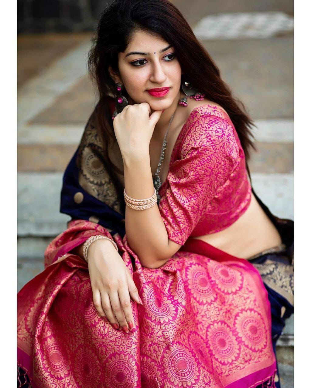 Lichi Silk Grandeur Premium Soft Lichi Silk Saree with Rich Pallu & Exclusive All-Over Jacquard Work