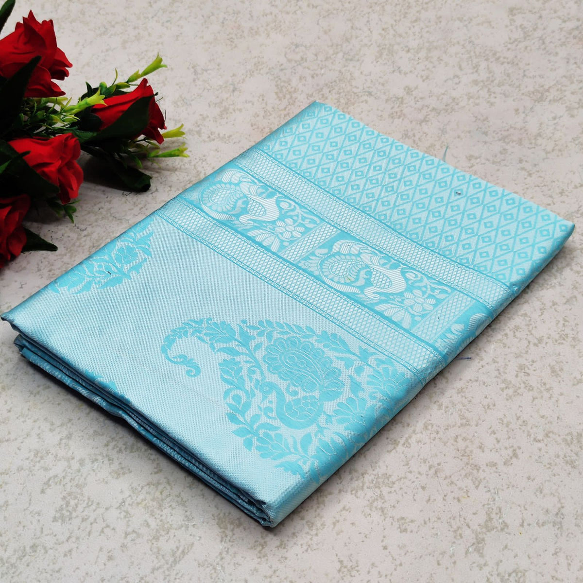 Regal Lichi Aura  Premium Soft Lichi Silk Saree with Rich Pallu & Exclusive All-Over Jacquard Work