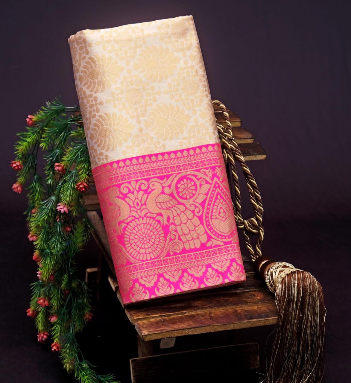 Lichi Silk Regal Charm Premium Soft Lichi Silk Saree with Rich Pallu & Exclusive All-Over Jacquard Work