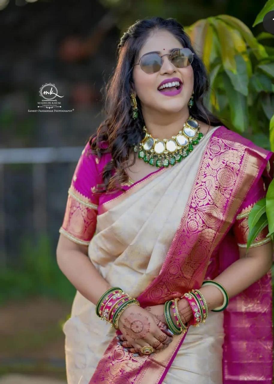 Lichi Silk Regal Charm Premium Soft Lichi Silk Saree with Rich Pallu & Exclusive All-Over Jacquard Work