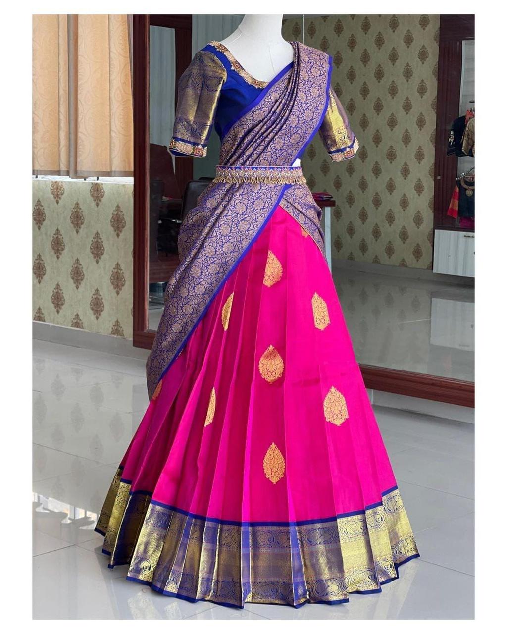 Kanjivaram Zari Lehenga with Banarasi Silk Dupatta & Blouse