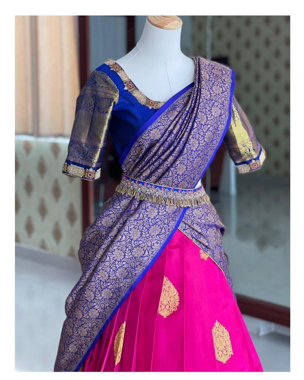Kanjivaram Zari Lehenga with Banarasi Silk Dupatta & Blouse