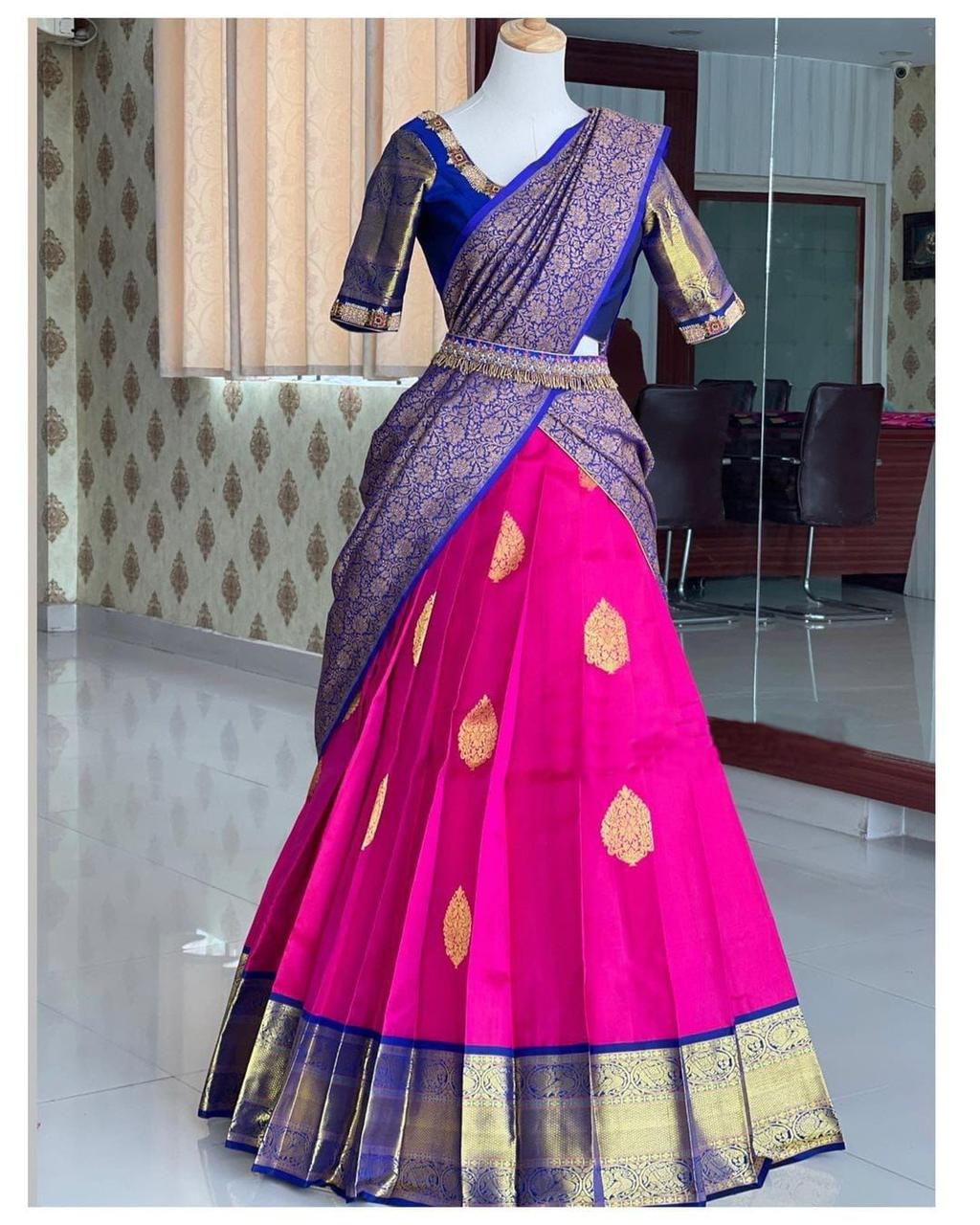 Kanjivaram Zari Lehenga with Banarasi Silk Dupatta & Blouse