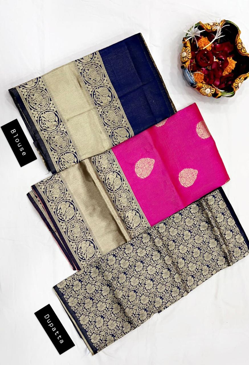 Kanjivaram Zari Lehenga with Banarasi Silk Dupatta & Blouse