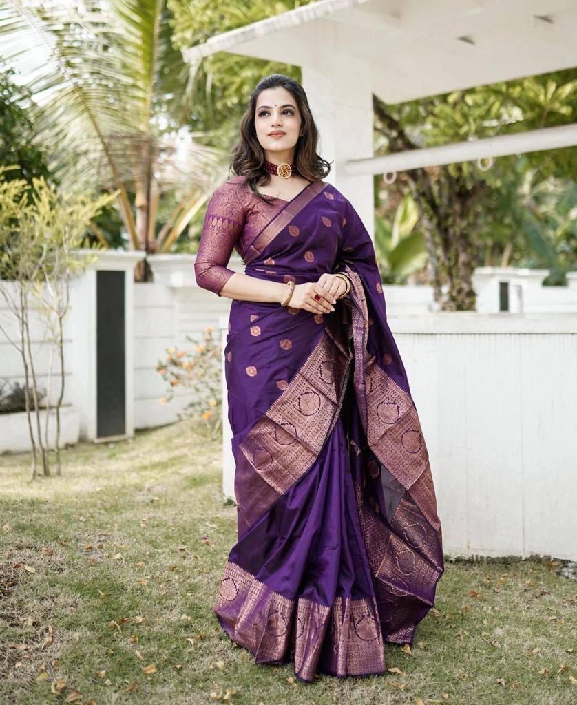 Lichi Silk Classic Elegance Soft Lichi Silk Saree with Rich Pallu & Jacquard Work