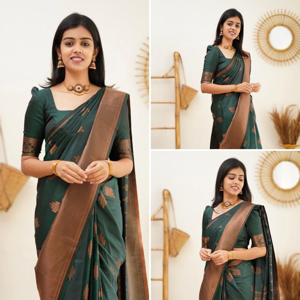Lichi Silk Grace Soft Lichi Silk Saree with Rich Pallu & All-Over Jacquard Work