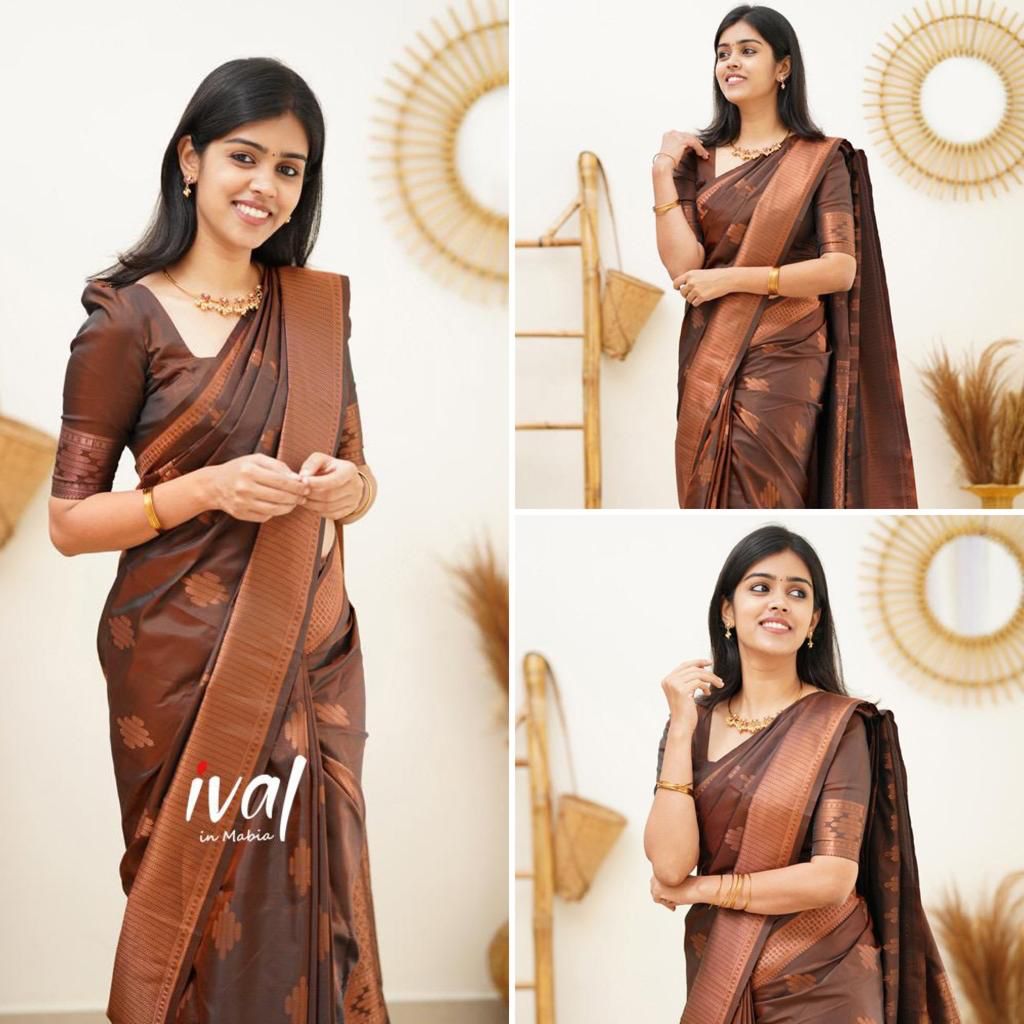 Lichi Silk Grace Soft Lichi Silk Saree with Rich Pallu & All-Over Jacquard Work