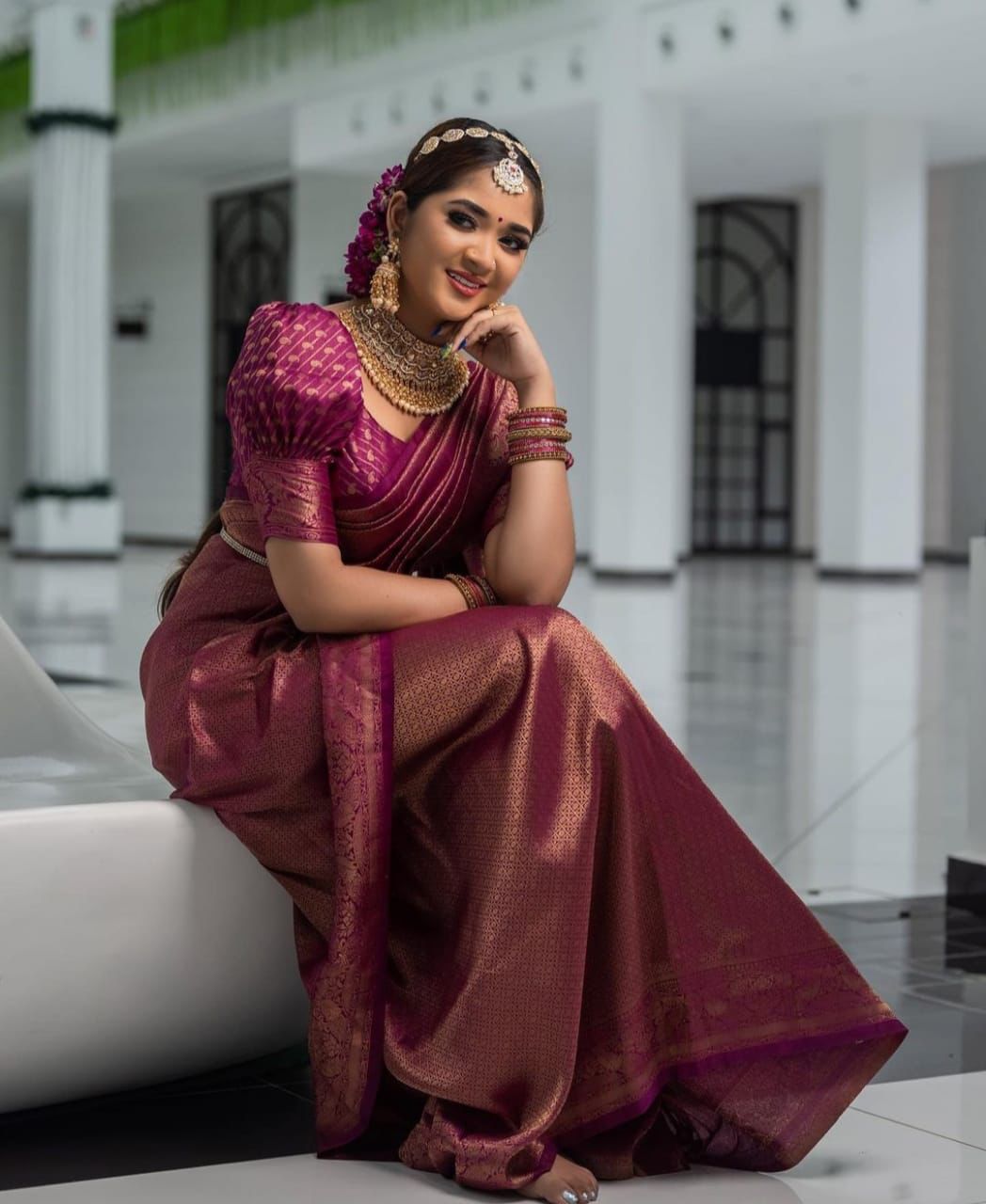 chi Silk Regal Grace  Soft Lichi Silk Saree with Rich Pallu & All-Over Jacquard Work
