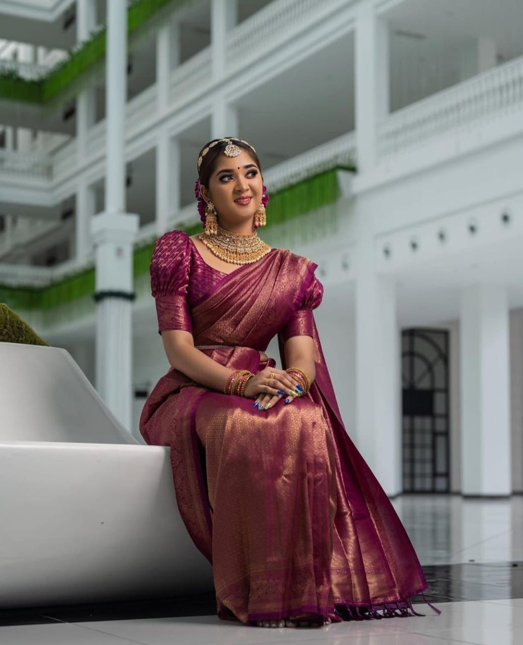 chi Silk Regal Grace  Soft Lichi Silk Saree with Rich Pallu & All-Over Jacquard Work