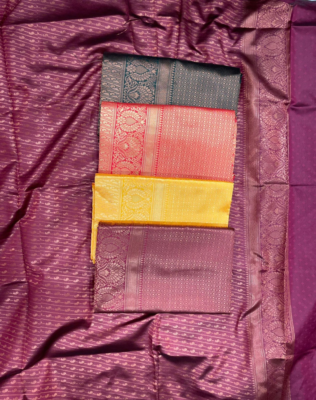 chi Silk Regal Grace  Soft Lichi Silk Saree with Rich Pallu & All-Over Jacquard Work